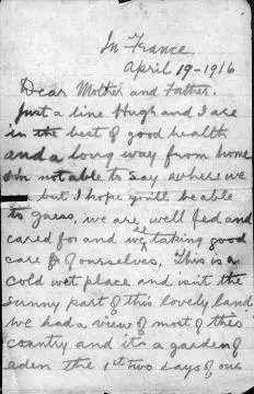 Letter from Sidney Wilton in France