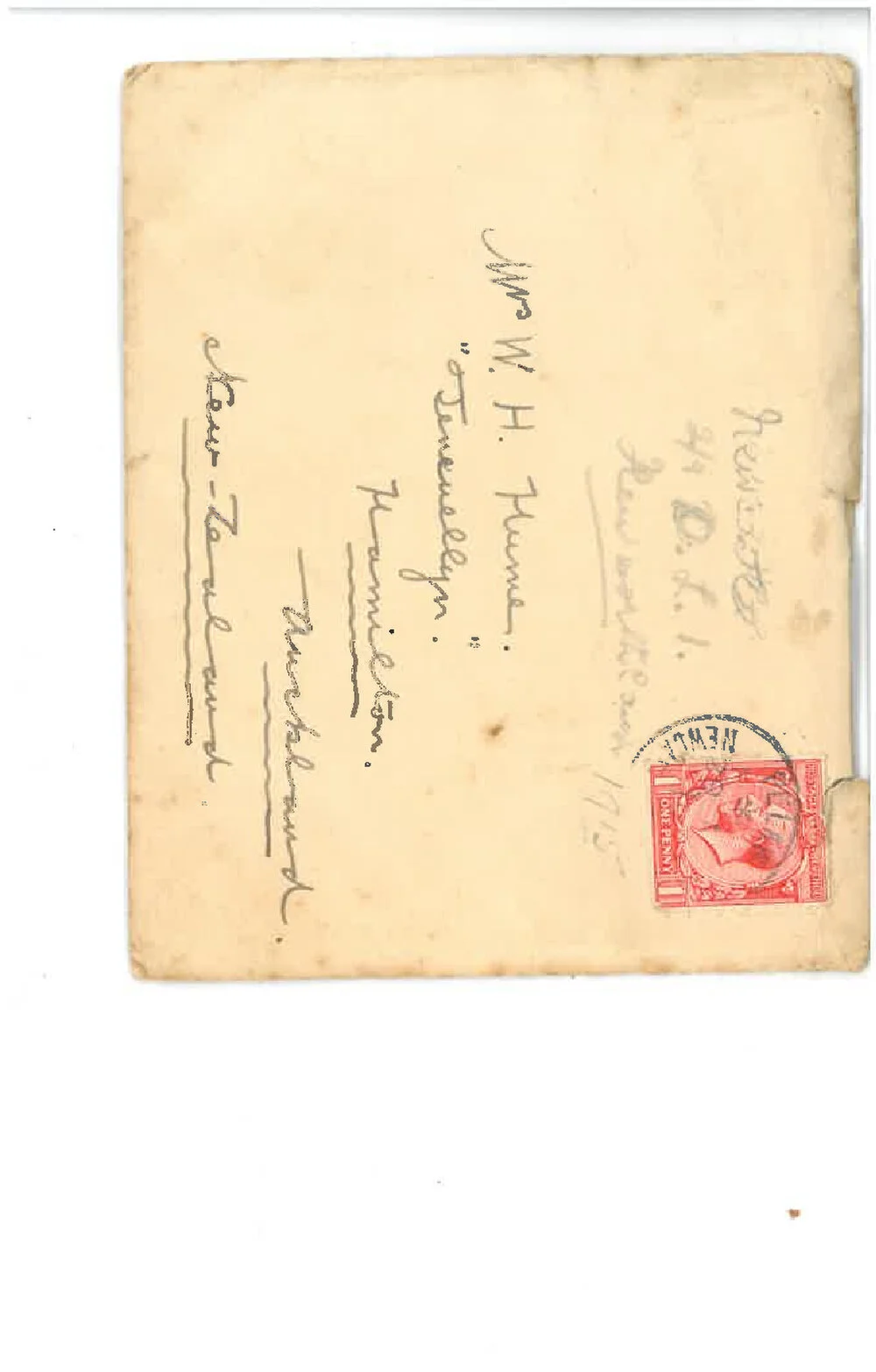 1915. August 29 Cedric write to sister Hilda