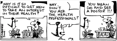 Cartoon on men and health