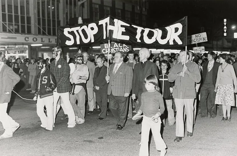 Anti-tour protest in Palmerston North, 1981