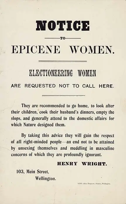 Against electioneering women