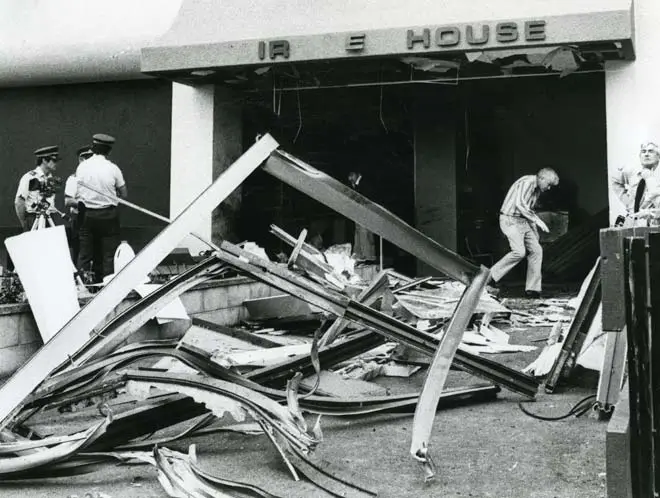 Bomb damage to the Wanganui Computer Centre, 1982