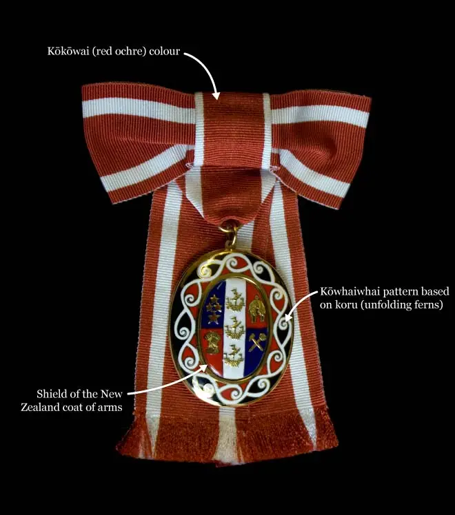 New Zealand design elements: women's Order of New Zealand badge