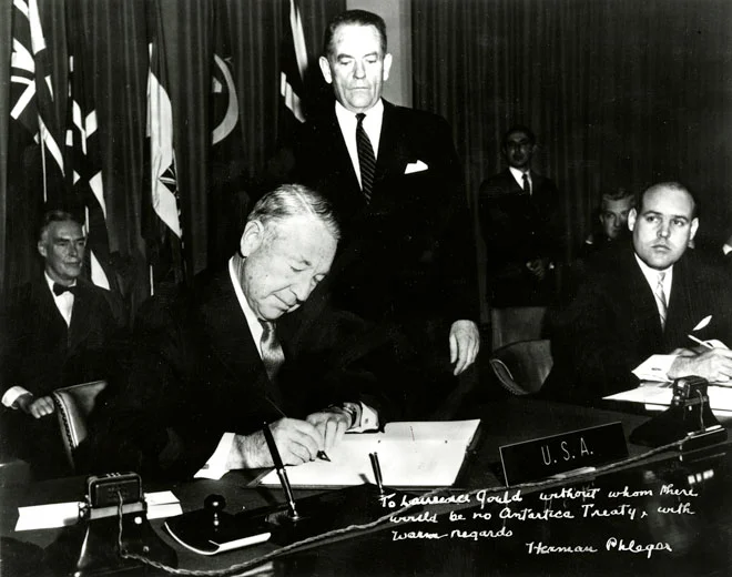 Signing the Antarctic Treaty