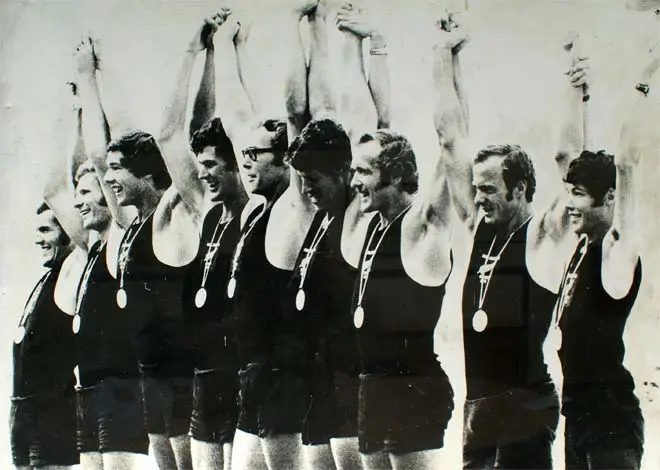 New Zealand rowing eight team, Munich, 1972