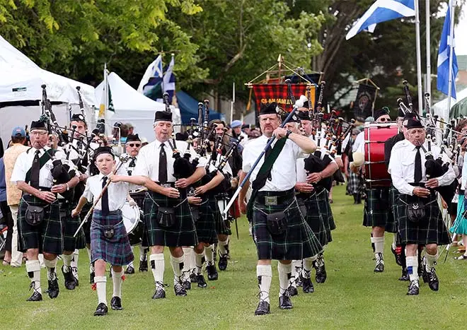 Grand Parade at the Waipū Highland Games, 2012