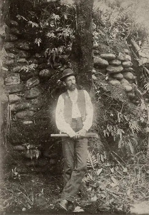 William Henry Skinner at Te Koru pā, Ōakura, 1897
