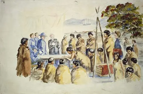 Signing the Treaty of Waitangi