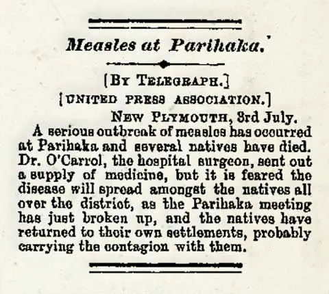 Measles at Parihaka