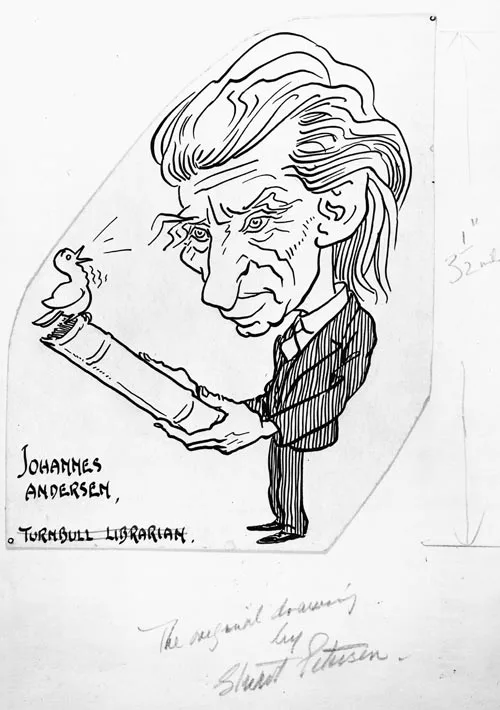 Caricature of Johannes Carl Andersen