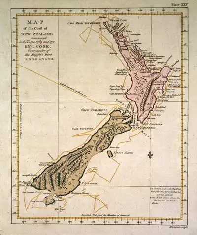 Cook’s map of New Zealand, 1773