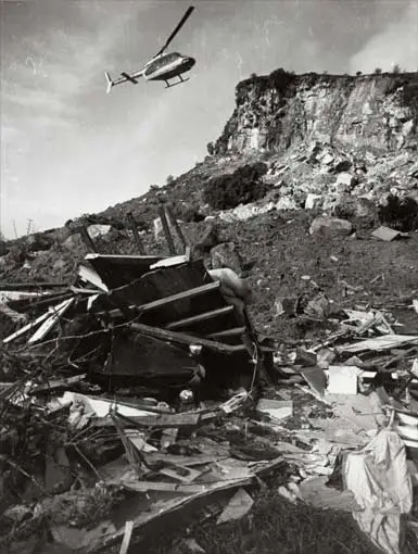 Landslide damage, Whitecliffs