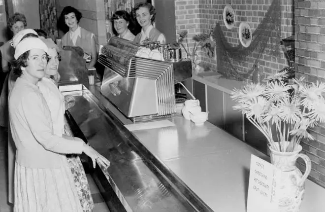 Farmers' coffee bar, late 1950s