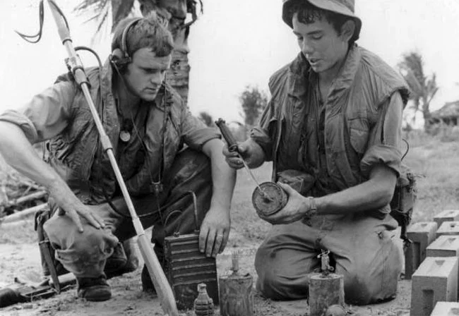 Engineers with M16 land mine