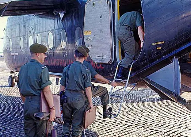 1RNZIR Band Tour - Boarding Caribou aircraft