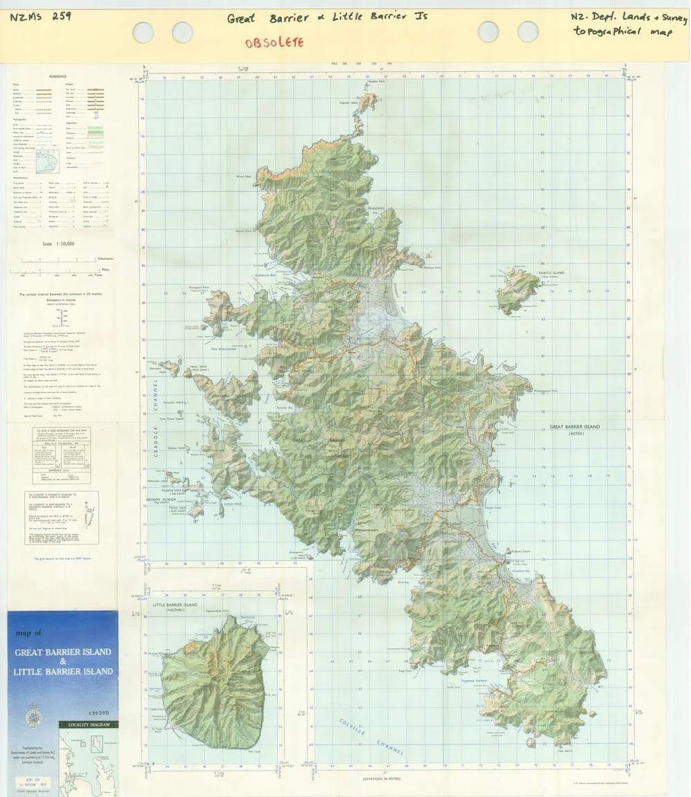 Map of Great Barrier Island & Little Barrier Island