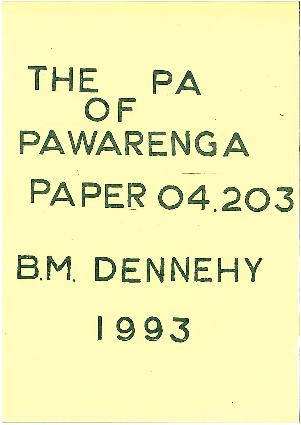 The Pa of Pawarenga Paper 04.203