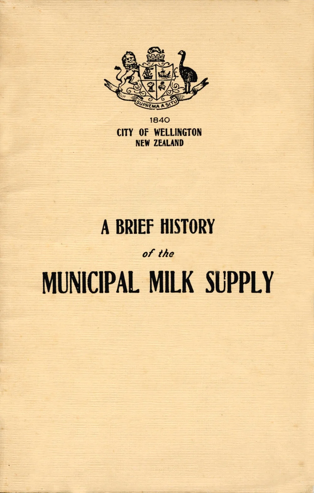 A Brief History of the Municipal Milk Supply