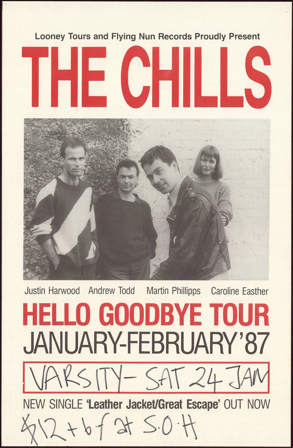 The Chills "Hello Goodbye Tour" 1987