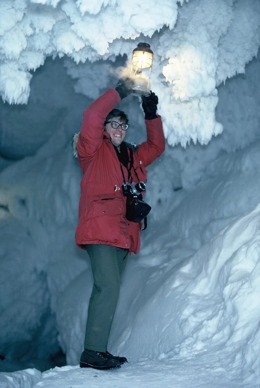 Alex Ritchie in ice cave – near Scott Base