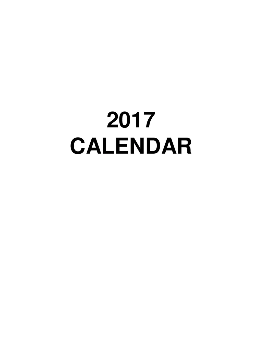 Calendar 2017