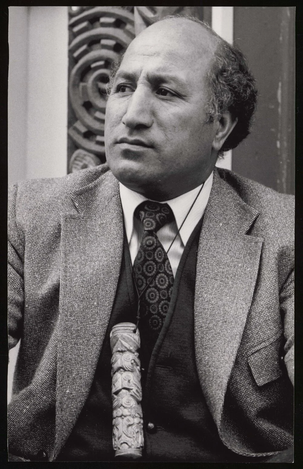Mr Joe Malcolm with kōauau