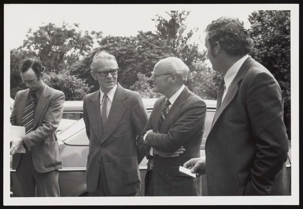 Malcolm Smith, W. E. Dasent (Pro V Chancellor), Professor D. Walker, unknown