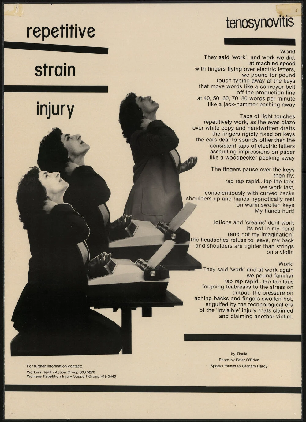 'repetitive strain injury, tenosynovitis'