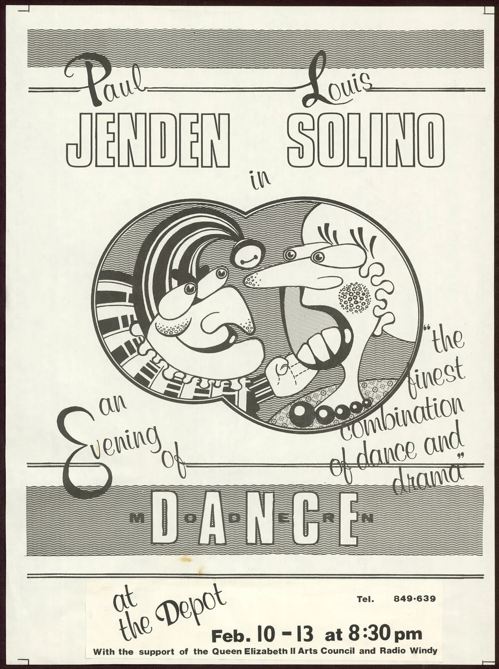 Paul Jenden, Louis Solino in Modern Dance: an evening of "the finest combination of dance and drama" at the Depot, Feb. 10-13 at 8.30pm.