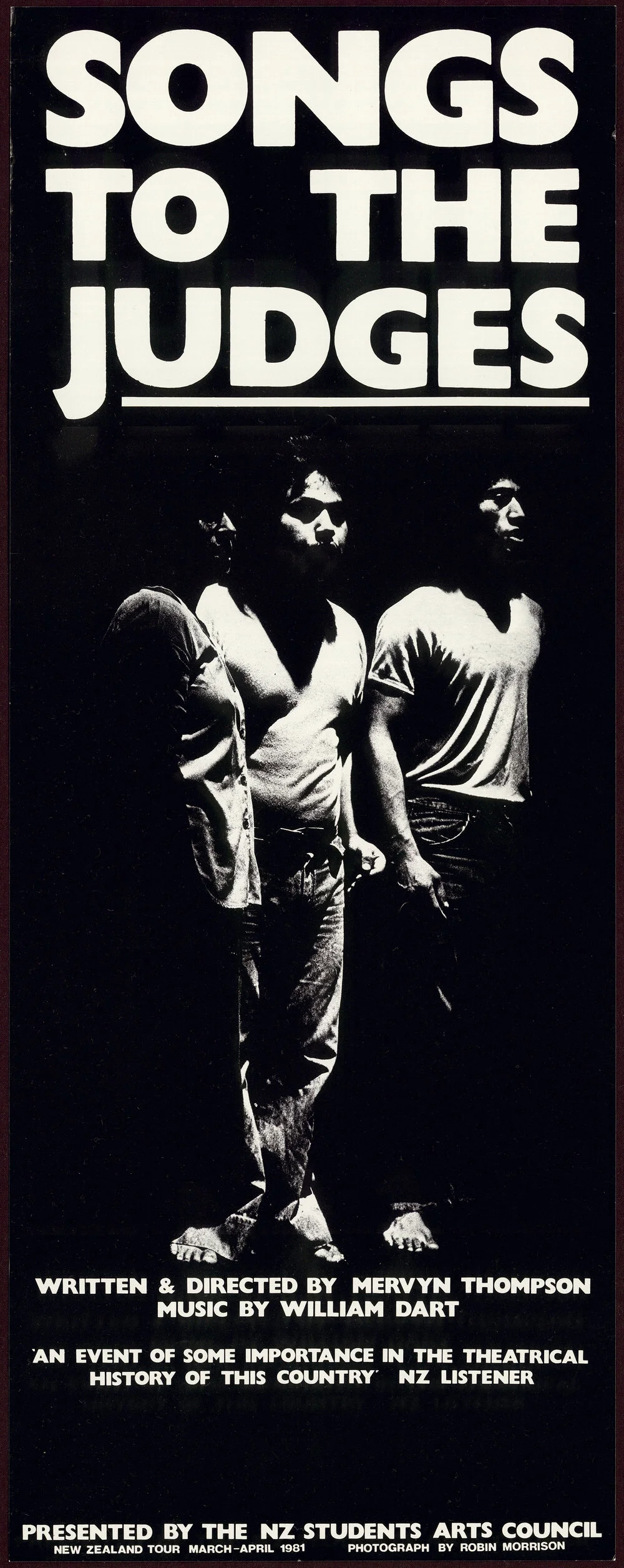 Songs to the Judges, New Zealand Tour March-April 1981.