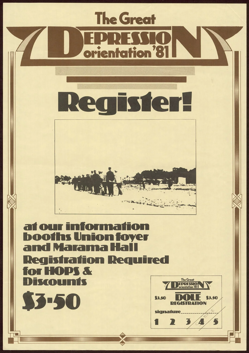 Great Depression Orientation '81: Register!