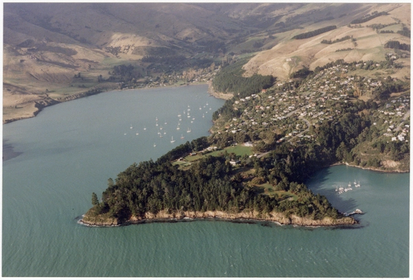 Aerial view of Diamond Harbour and Purau