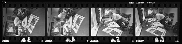 Andrew Coates painting in studio