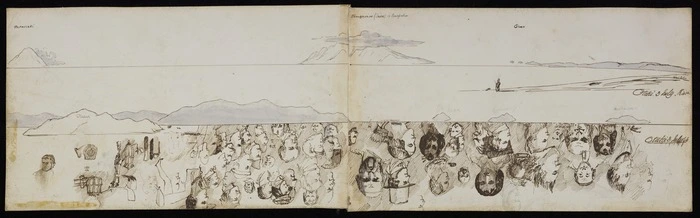 Mantell, Walter Baldock Durrant, 1820-1895 :Otaki. 3 July 1844. Taranaki. Tongariro (snow) and Ruapehu. Ohau. Waitapu. Kapiti.